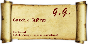 Gazdik György névjegykártya